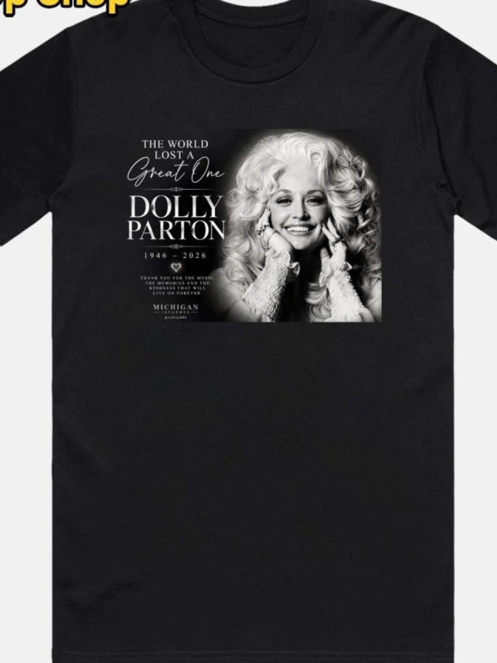 The World Lost A Great One Dolly Parton 1946 2026 T-Shirt